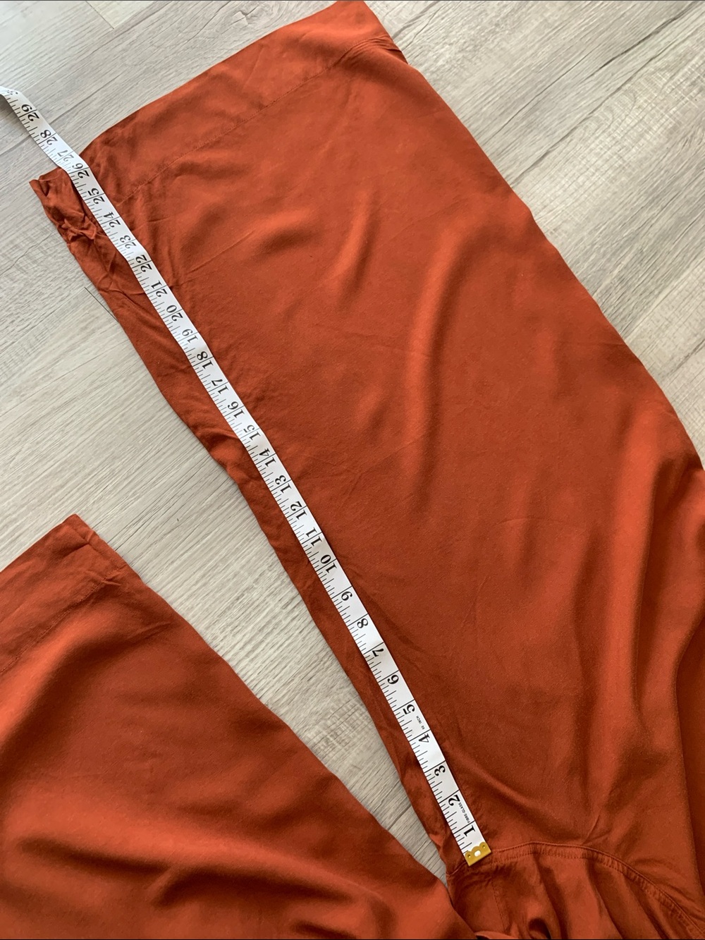 Elodie Rust Smocked Waist Wide Leg Pants, Size XL. - Picture 14 of 14